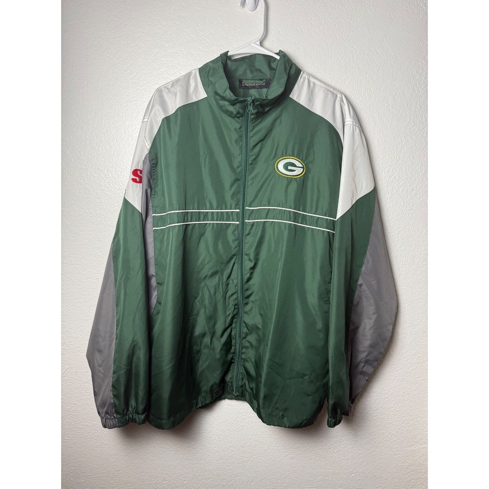 Dunbrooke Green Bay Packers Windbreaker Jacket Mens‎ XL Green Full Zip NFL Logo